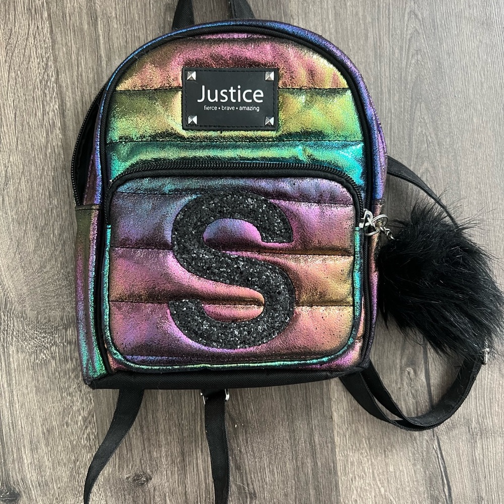 Justice Backpack with letter S